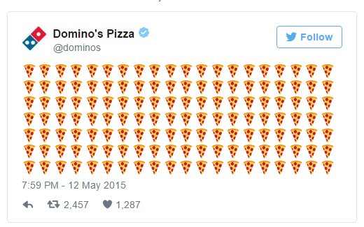 Emojis na comunicação da Domino's